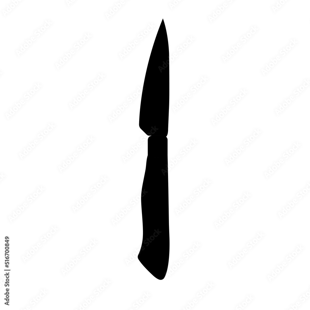 Kitchen Knife Black and White Icon Design Element on Isolated White Background Kitchen Knife Black and White Icon Design Element on Isolated White Background
