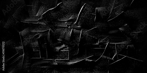 Dark black grunge textured concrete background. Panorama dark grey black slate background or texture. Vector black concrete texture. Stone wall background.	