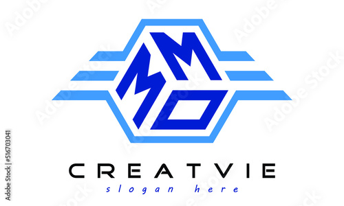 MMO three letter geometrical wings logo design vector template. wordmark logo | emblem logo | monogram logo | initial letter logo | typography logo | business logo | minimalist logo |