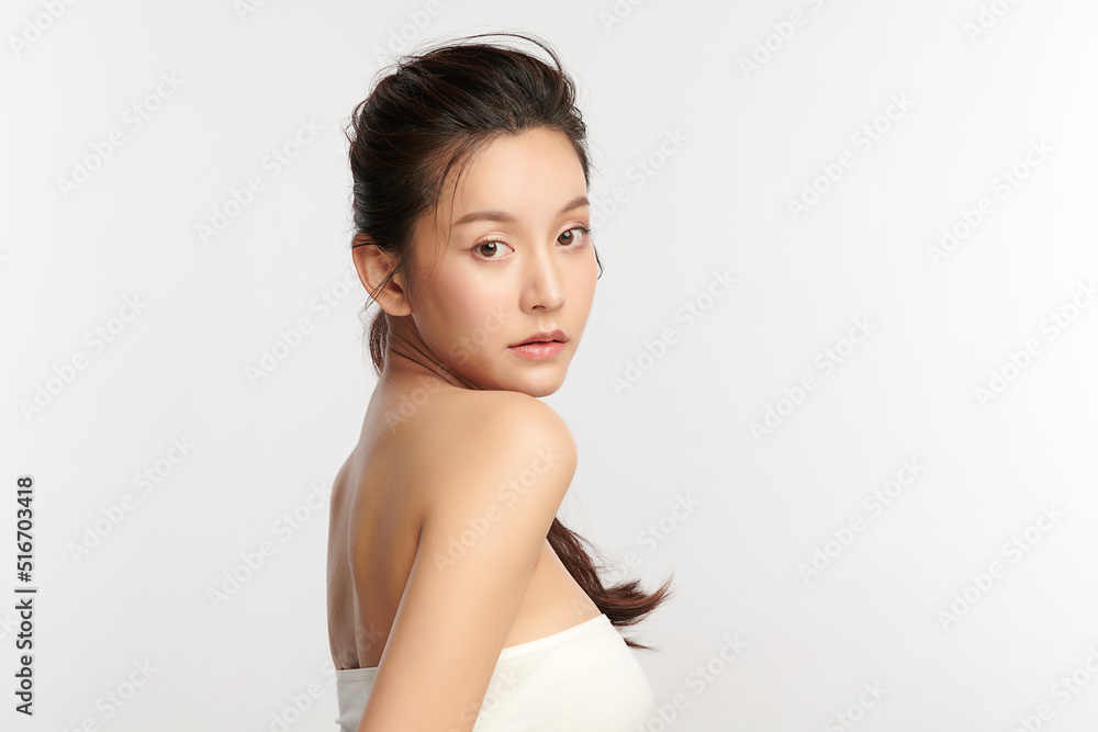 Beautiful young asian woman with clean fresh skin on white background, Face care, Facial treatment, Cosmetology, beauty and spa, Asian women portrait. Beautiful young asian woman with clean fresh skin on white background, Face care, Facial treatment, Cosmetology, beauty and spa, Asian women portrait.