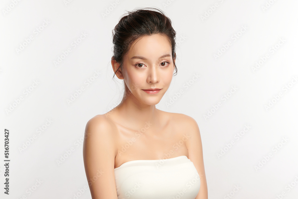 Beautiful young asian woman with clean fresh skin on white background, Face care, Facial treatment, Cosmetology, beauty and spa, Asian women portrait. Beautiful young asian woman with clean fresh skin on white background, Face care, Facial treatment, Cosmetology, beauty and spa, Asian women portrait.