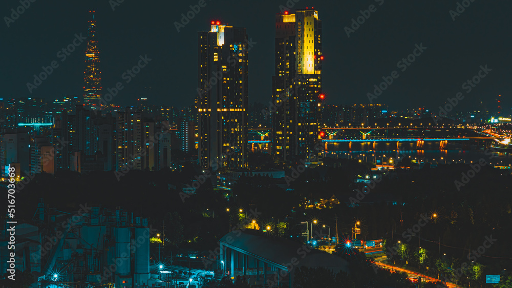 Fototapeta premium 서울 도심 야경
