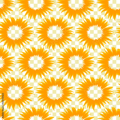 Seamless yellow background with sunflowers.