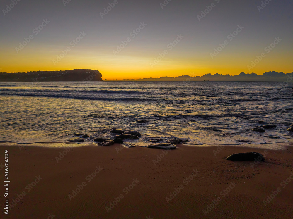 Sunrise glow seascape