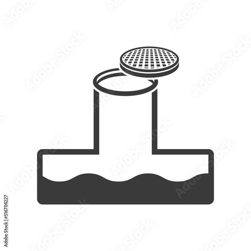 Sewerage glyph icon isolated on white background.Vector illustration.
