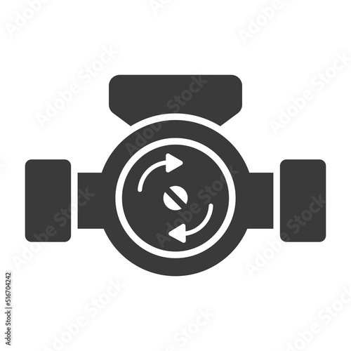 Water circulation pump glyph icon isolated on white background.Vector illustration.
