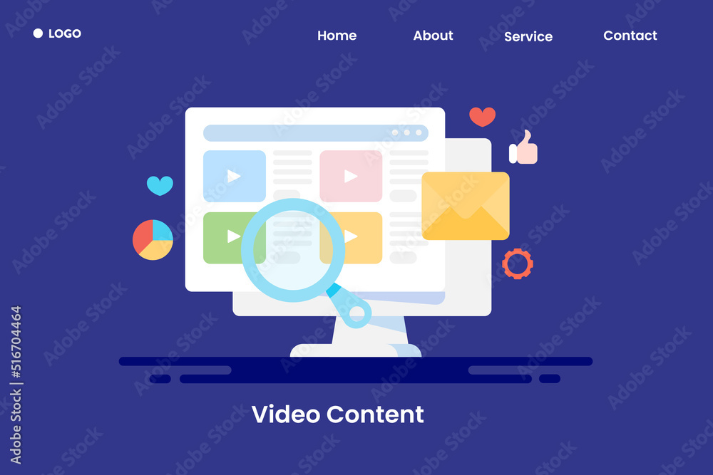 Video content browsing, viral video content on social media, video search marketing, online business communication message web banner template. Video content browsing, viral video content on social media, video search marketing, online business communication message web banner template.