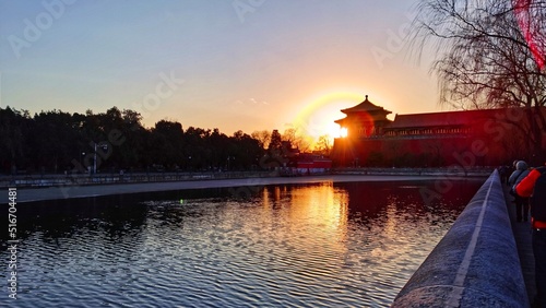 sunset at the forbidden palace