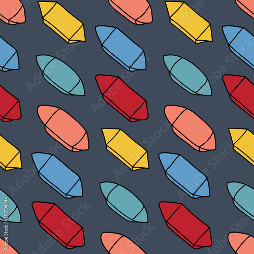 Candy in red yellow blue wrapper seamless pattern with sweetmeats for wrapping paper