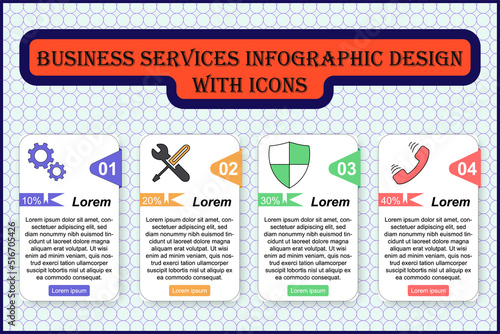 Business Services Infographic Design Wiht Icons photo