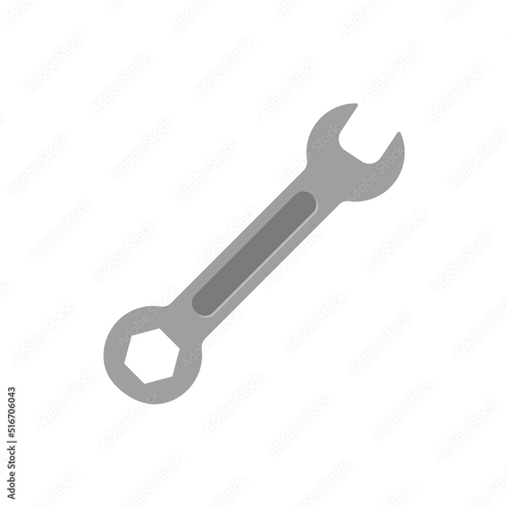 Grey wrench diy tool vector icon on white background. Grey wrench diy tool vector icon on white background.