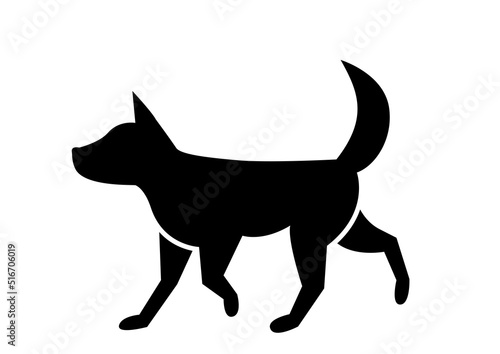 歩いている犬のシルエット