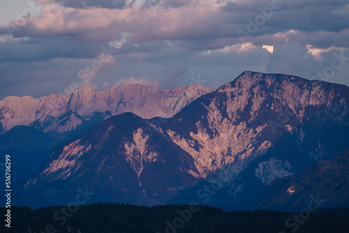 A panoramic view on the Alps.