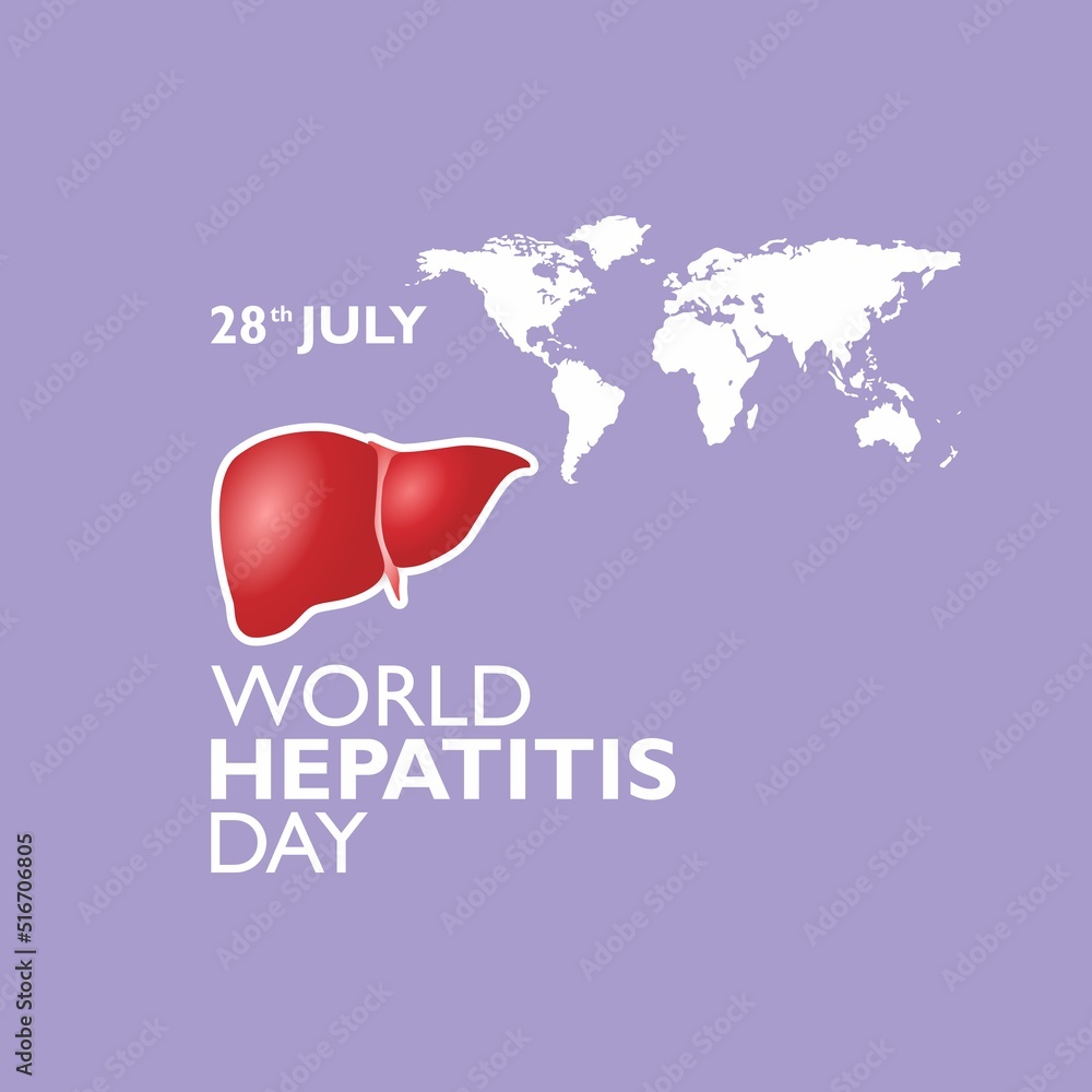 World Hepatitis Day vector illustration. With white world map ...