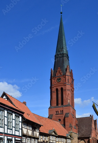 Historical Church in the Town Nienburg at the River Weser, Lower Saxony