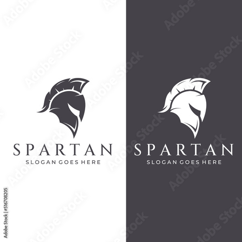 Strong and brave spartan or spartan war warrior helmet logo.Designed with template vector illustration editing.