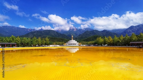 Buddha statue in the mountains 