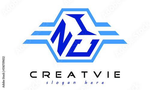 NIC three letter geometrical wings logo design vector template. wordmark logo | emblem logo | monogram logo | initial letter logo | typography logo | business logo | minimalist logo |