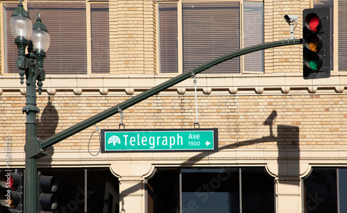street sign Telegraph in Oakland, USA