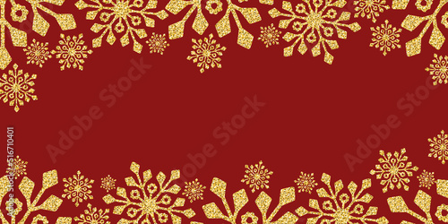 Golden background christmas sparkling with snowflake shiny design