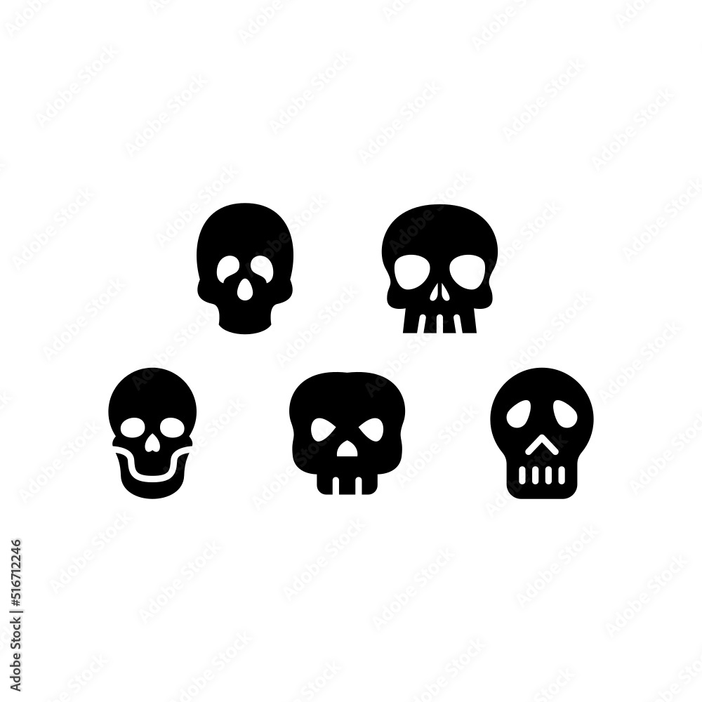 Skull Icon Set Vector Symbol Design Illustration Skull Icon Set Vector Symbol Design Illustration