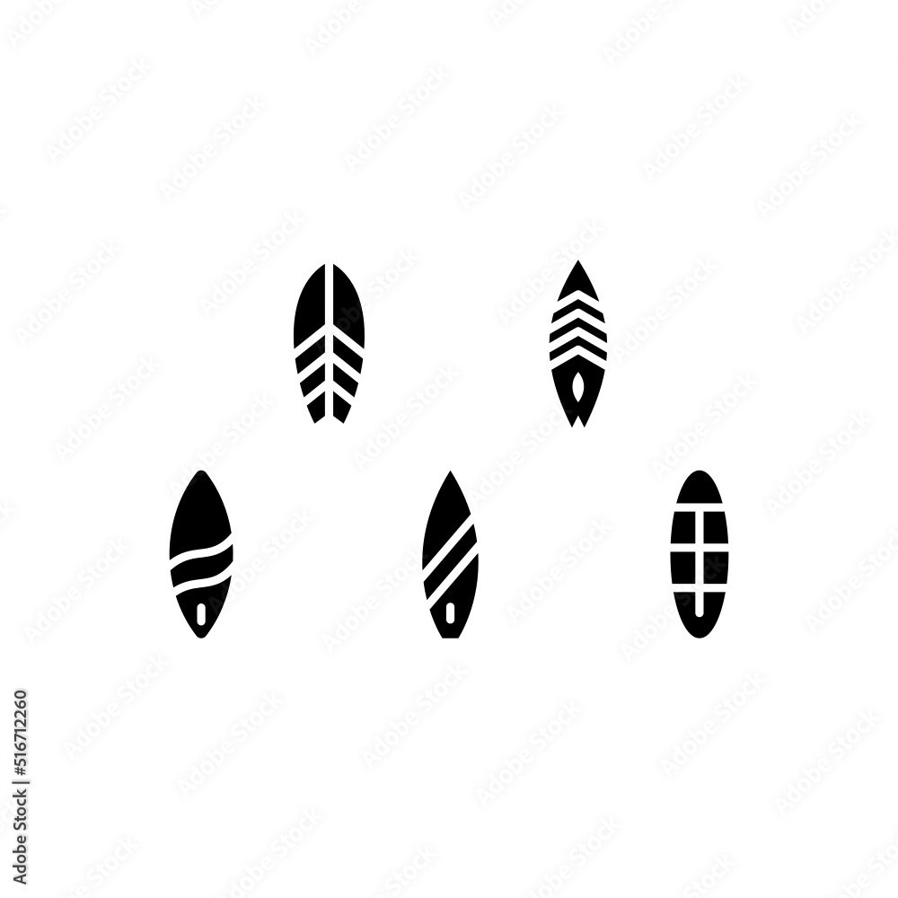 Surfboard Icon Set Vector Symbol Design Illustration Surfboard Icon Set Vector Symbol Design Illustration