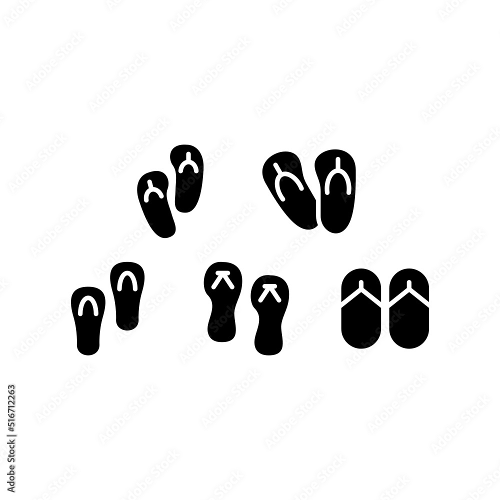 Flip Flops Icon Set Vector Symbol Design Illustration Flip Flops Icon Set Vector Symbol Design Illustration