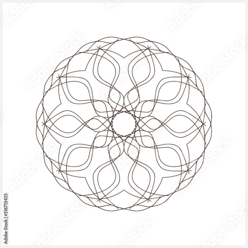 Mandala isolated. Coloring page book. Sketch vector stock illustration. EPS 10