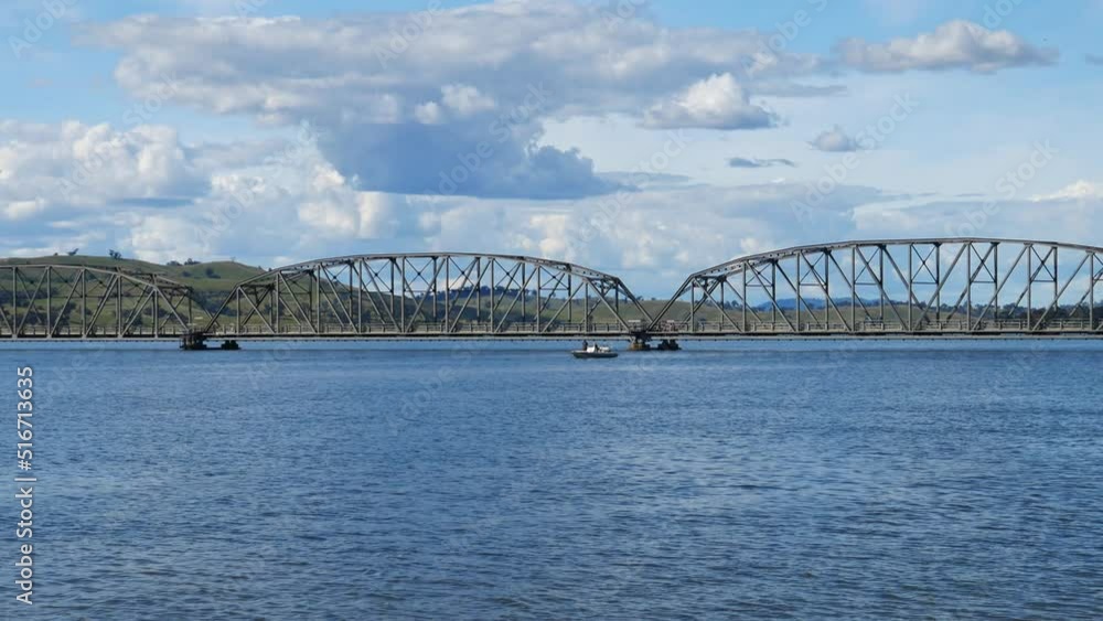 The Bethanga Bridge, across Lake Hume, near Albury, north-east Victoria, Australia. November 2021. The Bethanga Bridge, across Lake Hume, near Albury, north-east Victoria, Australia. November 2021.