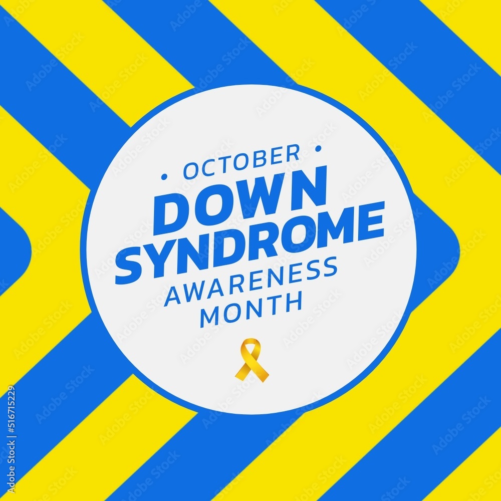 Square image of down syndrome awareness month text with yellow ribbon symbol Stock Illustration ...