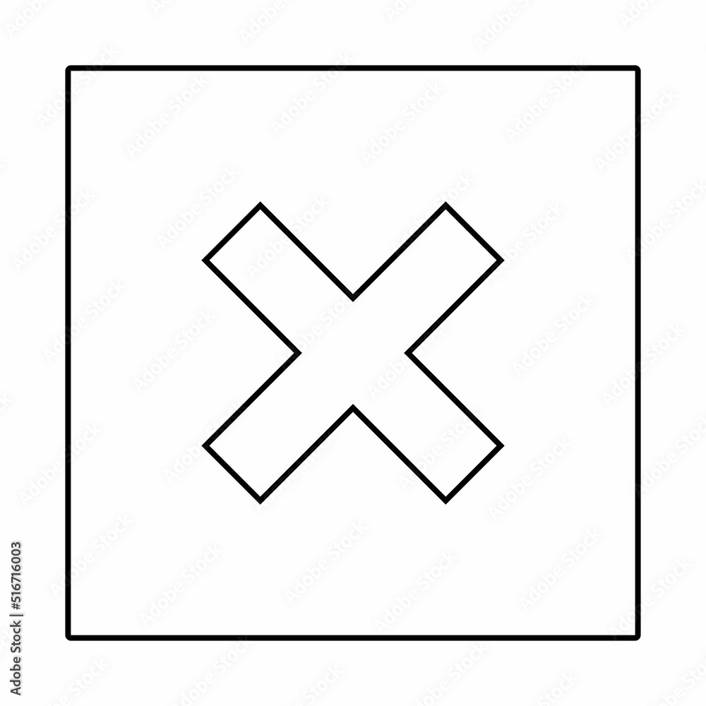 Wrong marks, Cross marks, Rejected, Disapproved, No, False, Not Ok, Wrong Choices, Task Completion, Voting. - vector mark symbols. Black outline design. Isolated icon. Wrong marks, Cross marks, Rejected, Disapproved, No, False, Not Ok, Wrong Choices, Task Completion, Voting. - vector mark symbols. Black outline design. Isolated icon.
