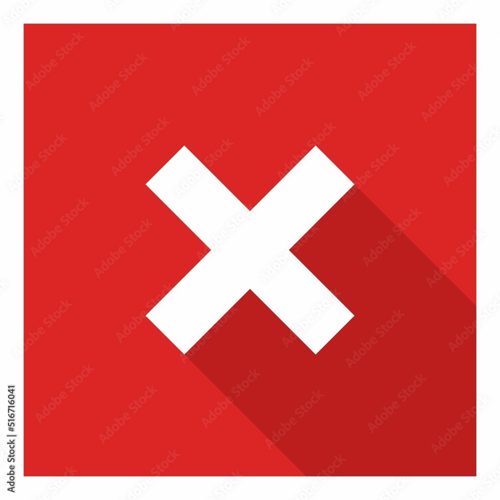 Obraz premium Wrong marks, Cross marks, Rejected, Disapproved, No, False, Not Ok, Wrong Choices, Task Completion, Voting. - vector mark symbols in red. White stroke and shadow design. Isolated icon.