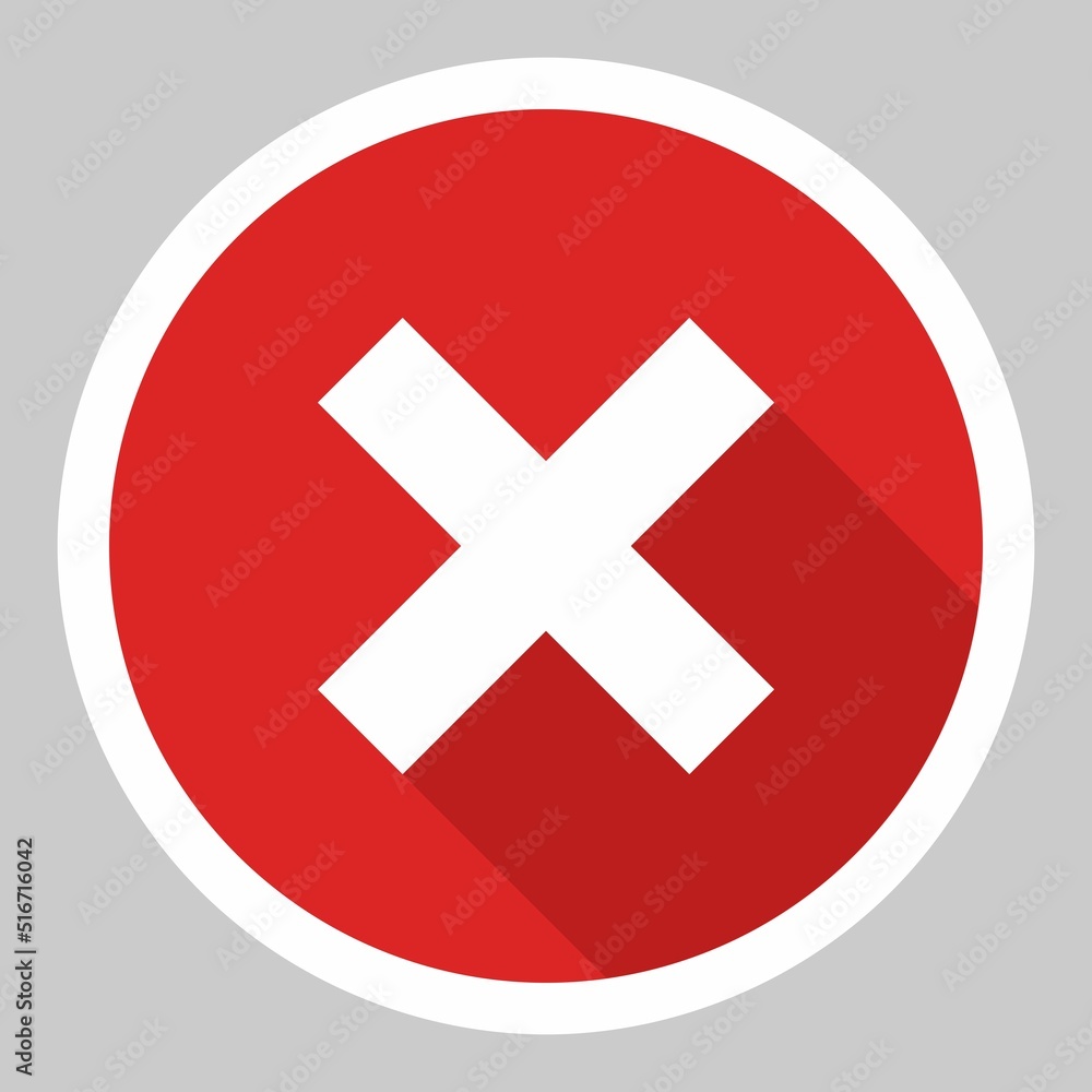 Wrong marks, Cross marks, Rejected, Disapproved, No, False, Not Ok, Wrong Choices, Task Completion, Voting. - vector mark symbols in red. White stroke and shadow design. Isolated icon. Wrong marks, Cross marks, Rejected, Disapproved, No, False, Not Ok, Wrong Choices, Task Completion, Voting. - vector mark symbols in red. White stroke and shadow design. Isolated icon.