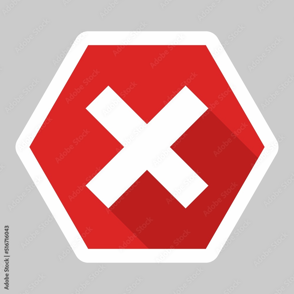 Obraz premium Wrong marks, Cross marks, Rejected, Disapproved, No, False, Not Ok, Wrong Choices, Task Completion, Voting. - vector mark symbols in red. White stroke and shadow design. Isolated icon.