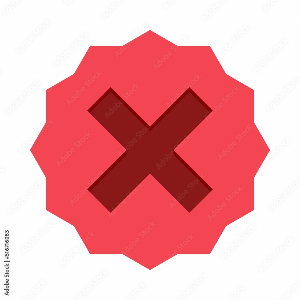 Fototapeta premium Wrong marks, Cross marks, Rejected, Disapproved, No, False, Not Ok, Wrong Choices, Task Completion, Voting. - vector mark symbols in red. Isolated icon.