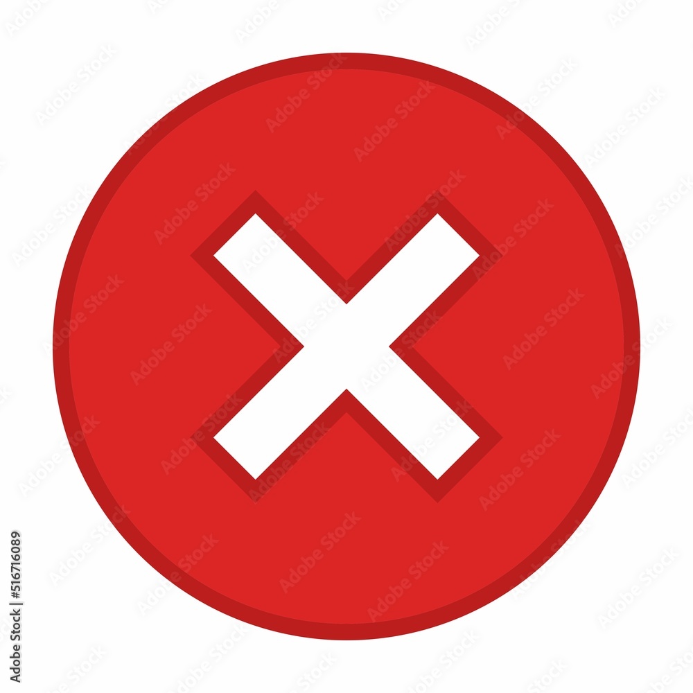 Wrong marks, Cross marks, Rejected, Disapproved, No, False, Not Ok, Wrong Choices, Task Completion, Voting. - vector mark symbols in red. Isolated icon. Wrong marks, Cross marks, Rejected, Disapproved, No, False, Not Ok, Wrong Choices, Task Completion, Voting. - vector mark symbols in red. Isolated icon.
