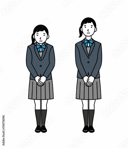 お辞儀をする女子学生