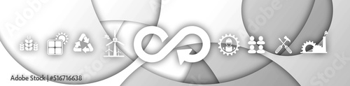circular economy icons on white background 