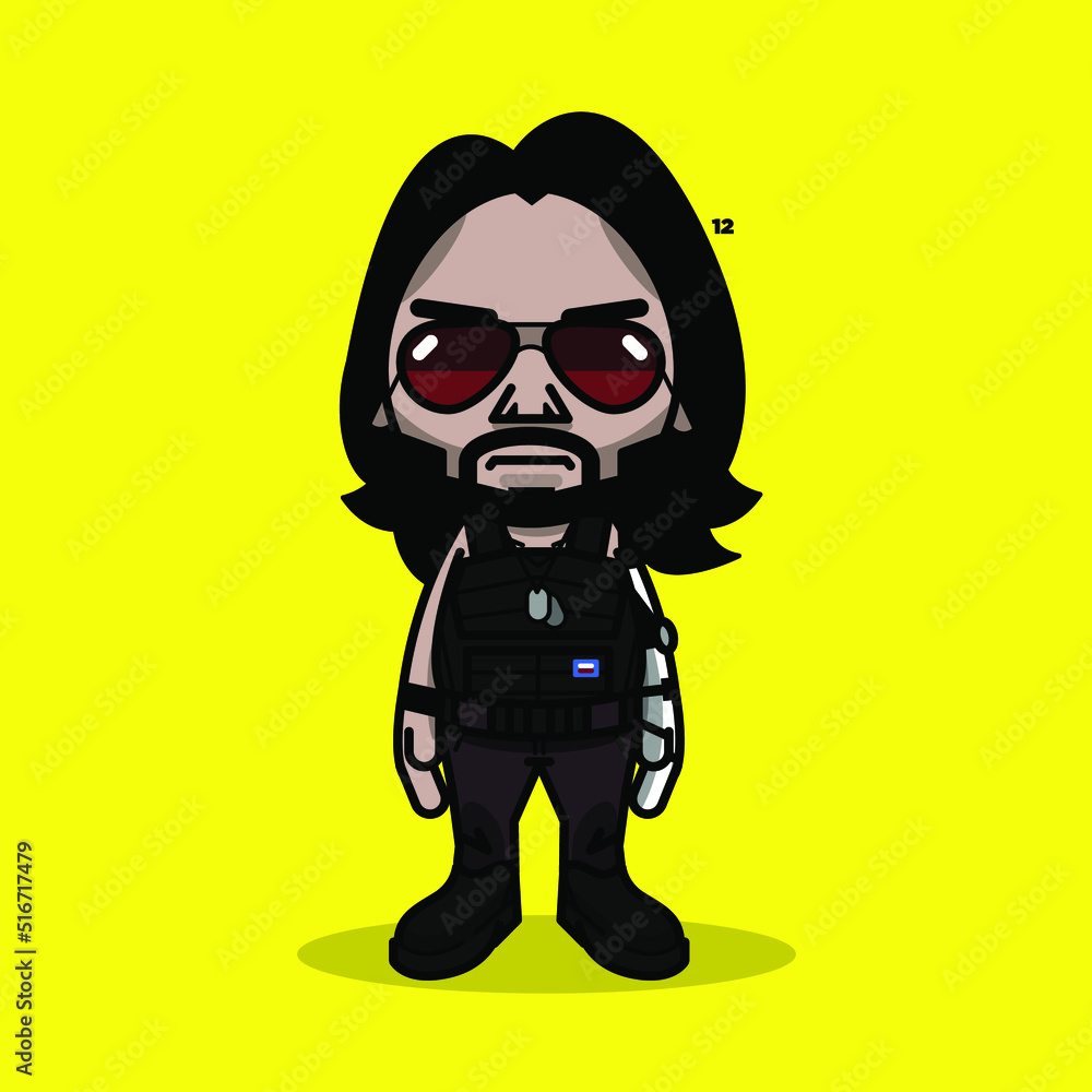 Rocker Punk Boy Rock Star Hand Samurai Keanu Reeves Cyber 2077 Silver ...