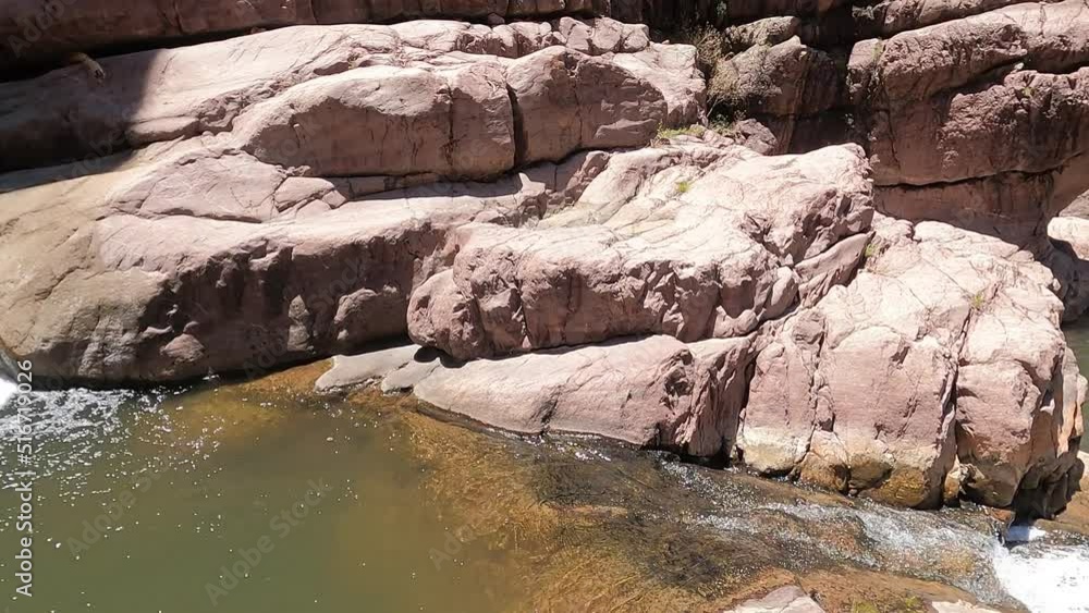 Arizona small waterfall in box canyon hike trail with running water. Arizona small waterfall in box canyon hike trail with running water.