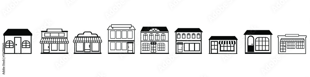 Cafe icon vector set. restaurant illustration sign collection. snack bar symbol. Building logo. Cafe icon vector set. restaurant illustration sign collection. snack bar symbol. Building logo.