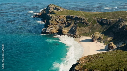 Pristine Diaz Beach at Cape Point, Cape Peninsula; static elevated view