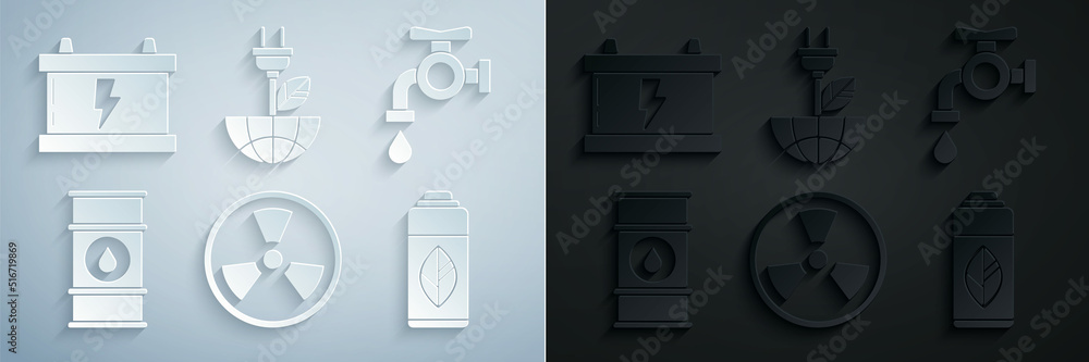 Set Radioactive, Water tap, Oil barrel line, Recycling plastic bottle ...