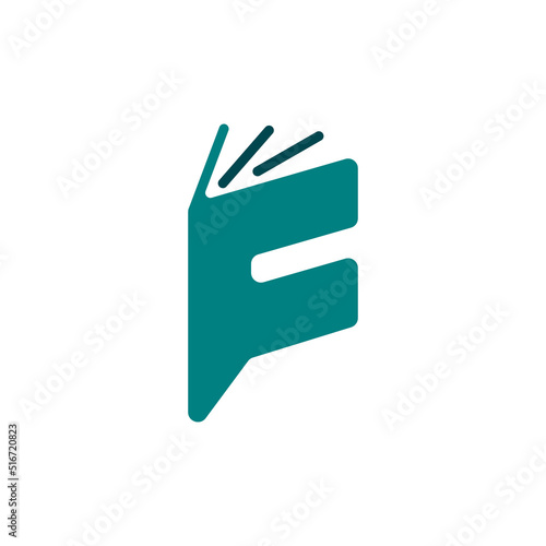 f letter book lettermark logo vector icon illustration