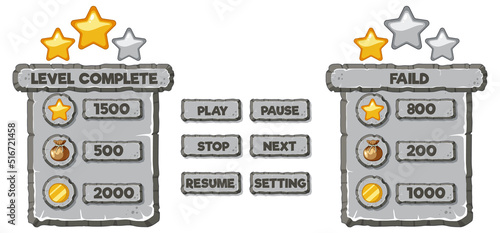 Game element template design set