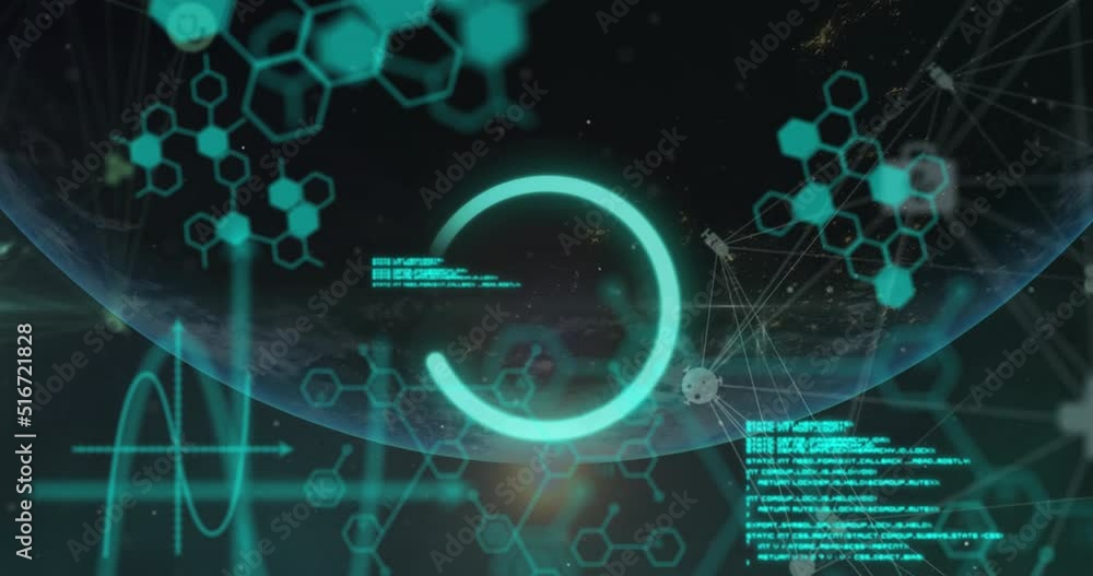 Animation of science data processing over dark background Animation of science data processing over dark background