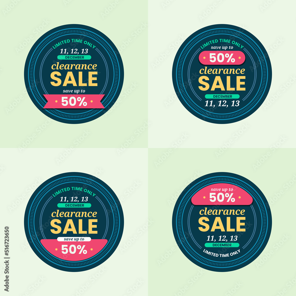 Fototapeta premium Promotional sale badges clearance offer promotional vector 