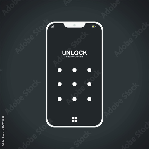 unlock smartphone vector home