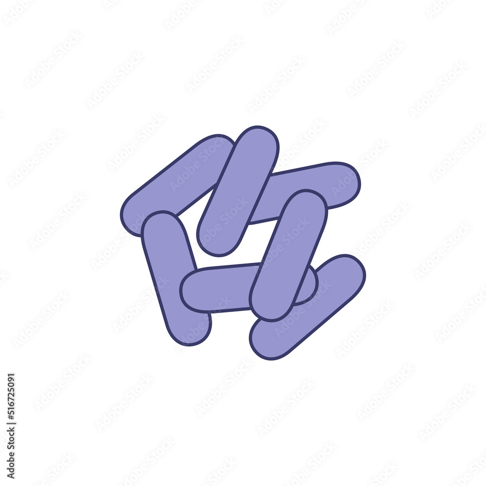 Bacillus subtilis icon. High quality coloured vector illustration.. Bacillus subtilis icon. High quality coloured vector illustration..
