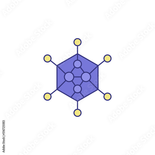 Adenovirus icon. High quality coloured vector illustration..